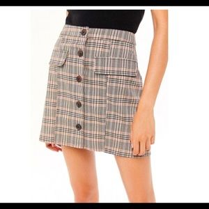 Urban outfitters pennsport plaid button up skirt